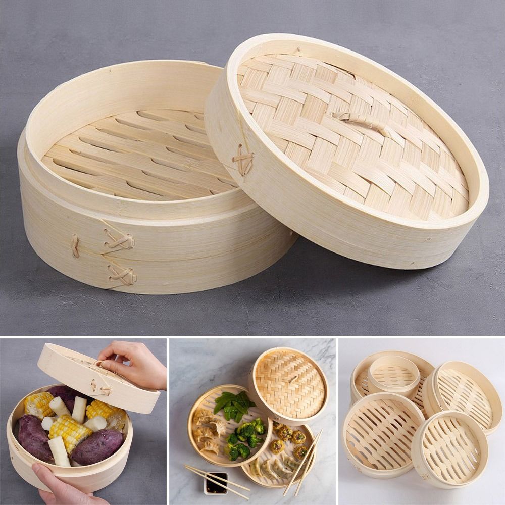Bao Steamer Bamboo - Çin Bambu Buharlı Pişirici, Dimsum Pişirme,