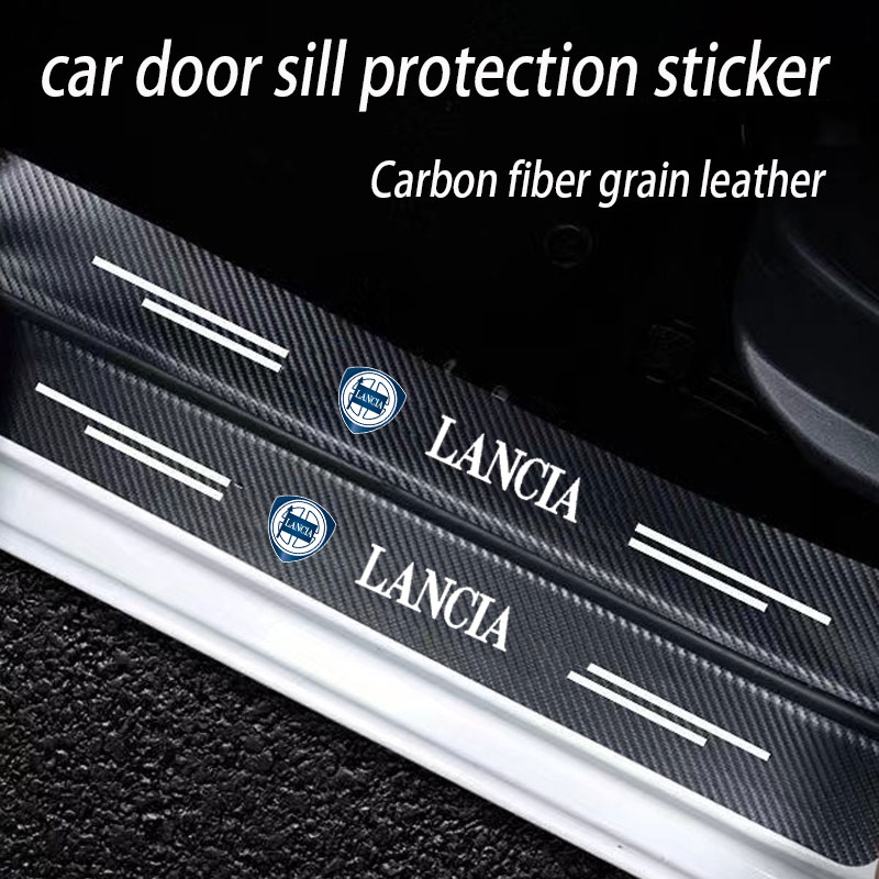 Crepe Pan Carbon - Deri Araba Kapı Eşiği Plaka Koruyucu